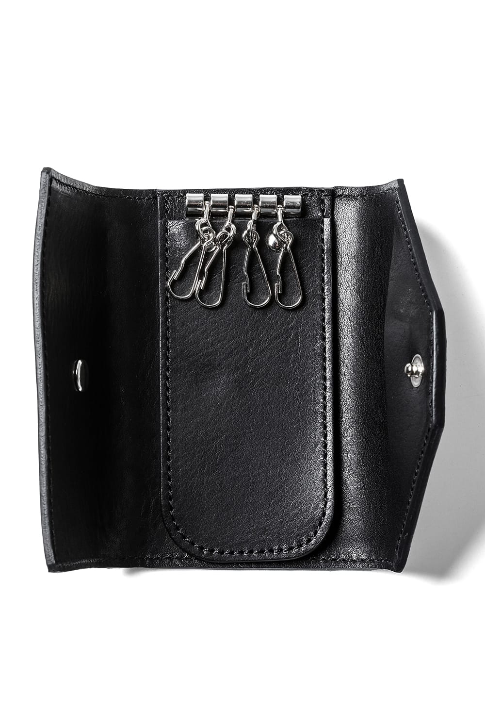 parallel key case Cow Leather Black