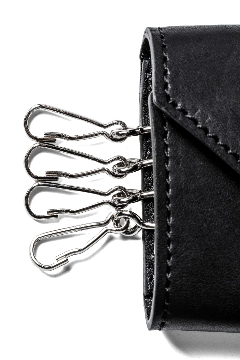 parallel key case Cow Leather Black