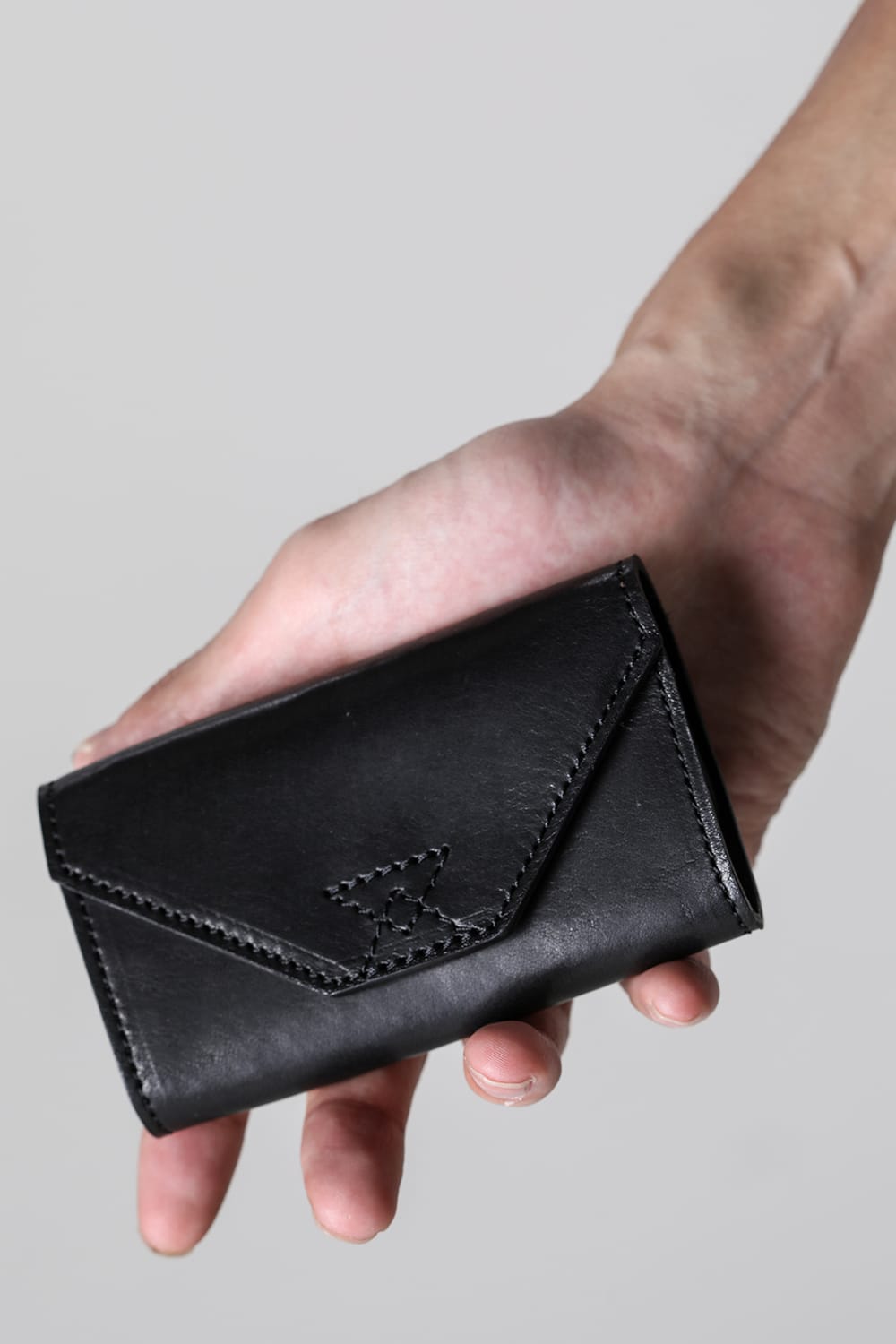 parallel key case Cow Leather Black