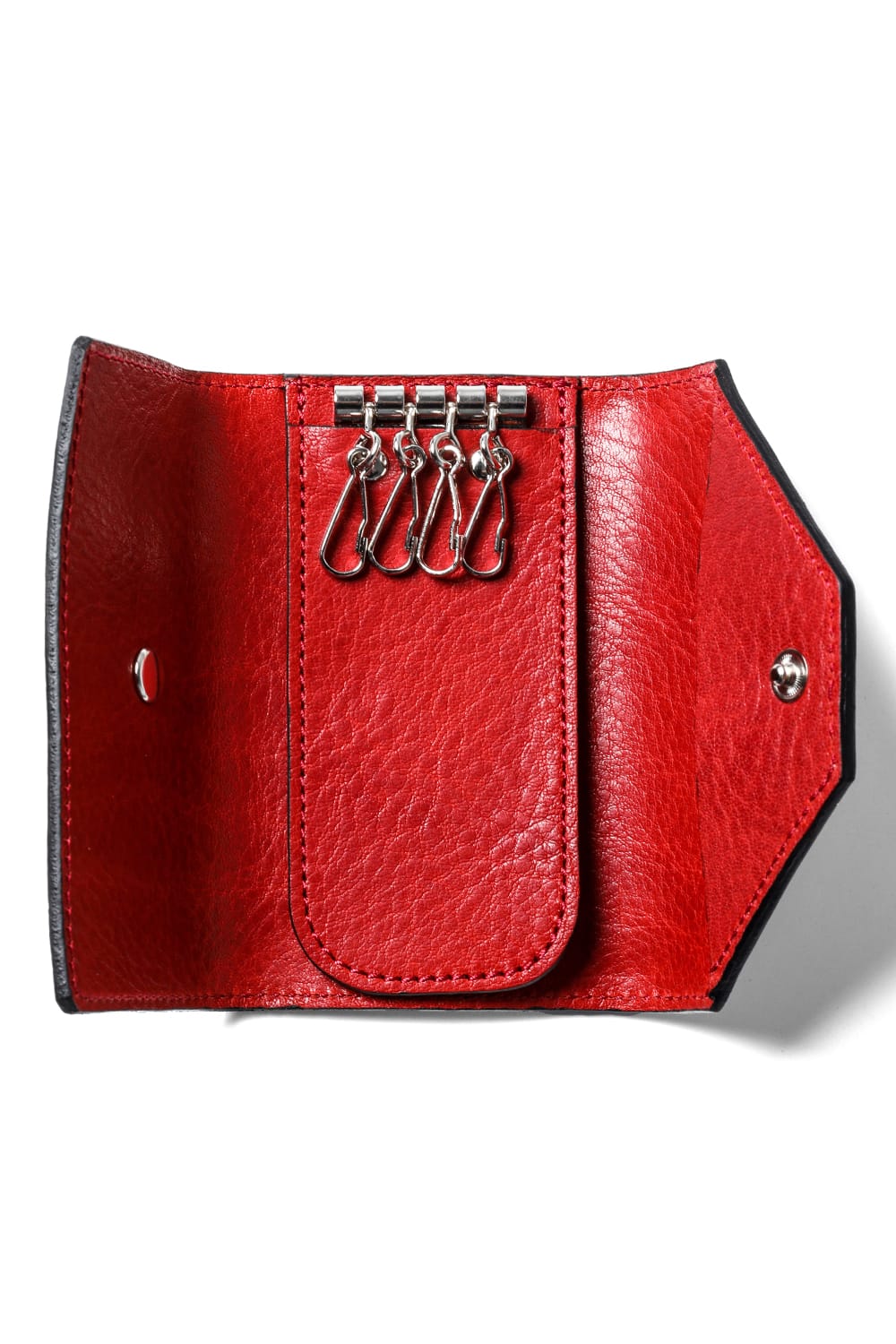 parallel key case Cow Leather Red