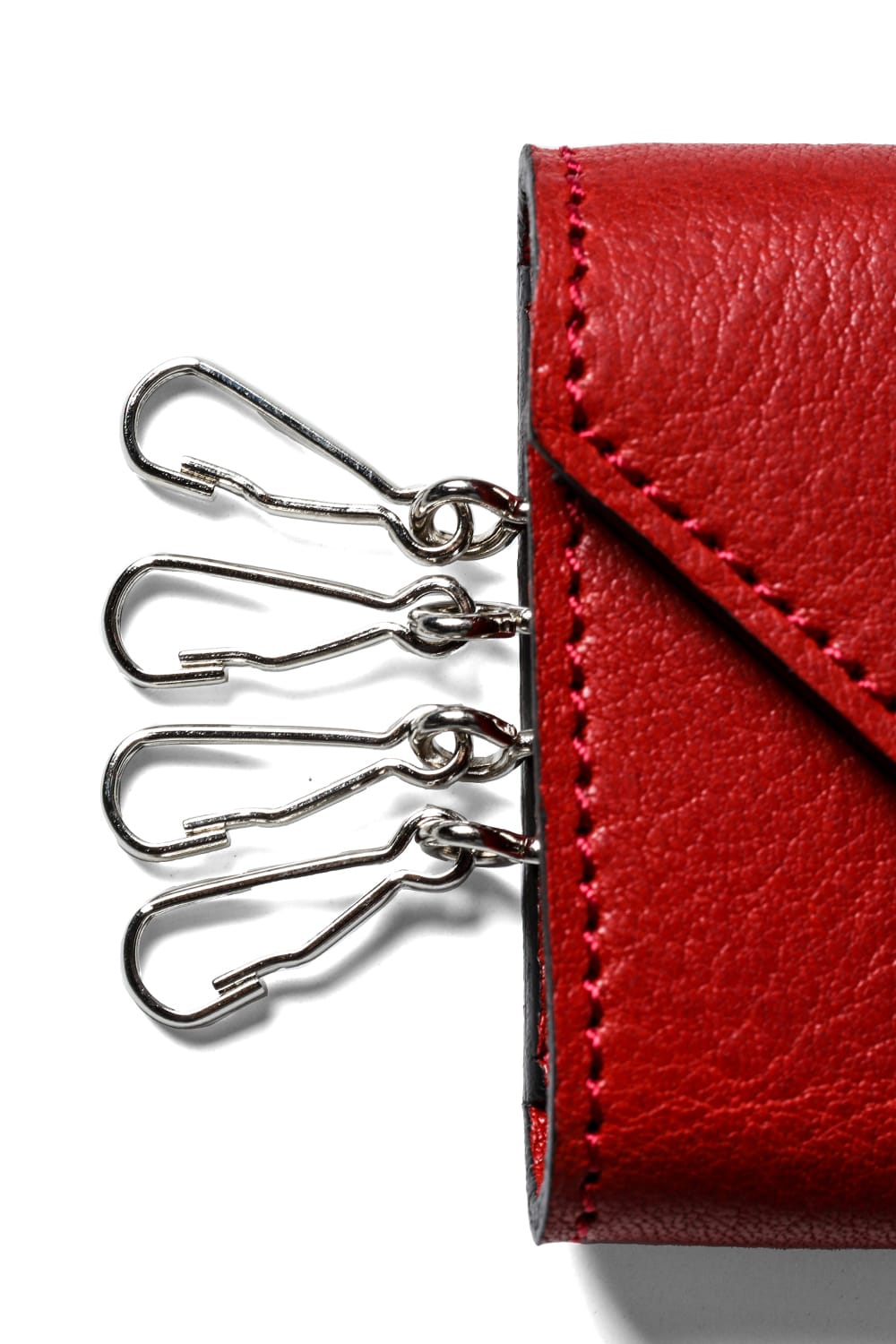 parallel key case Cow Leather Red