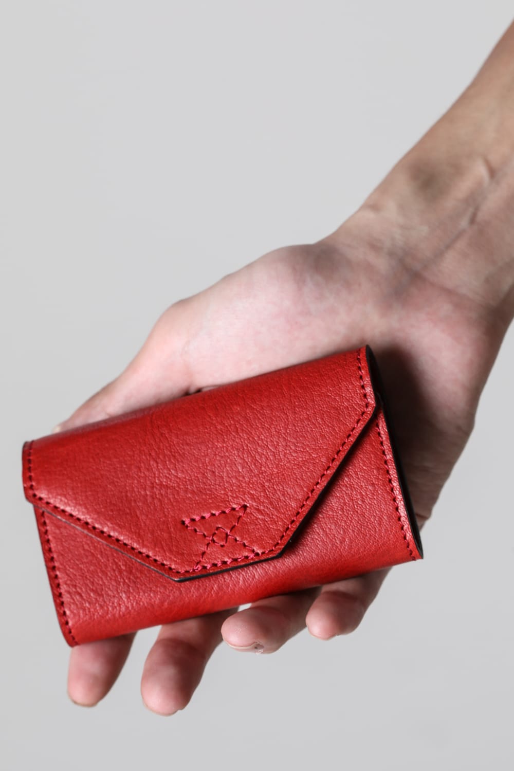 parallel key case Cow Leather Red