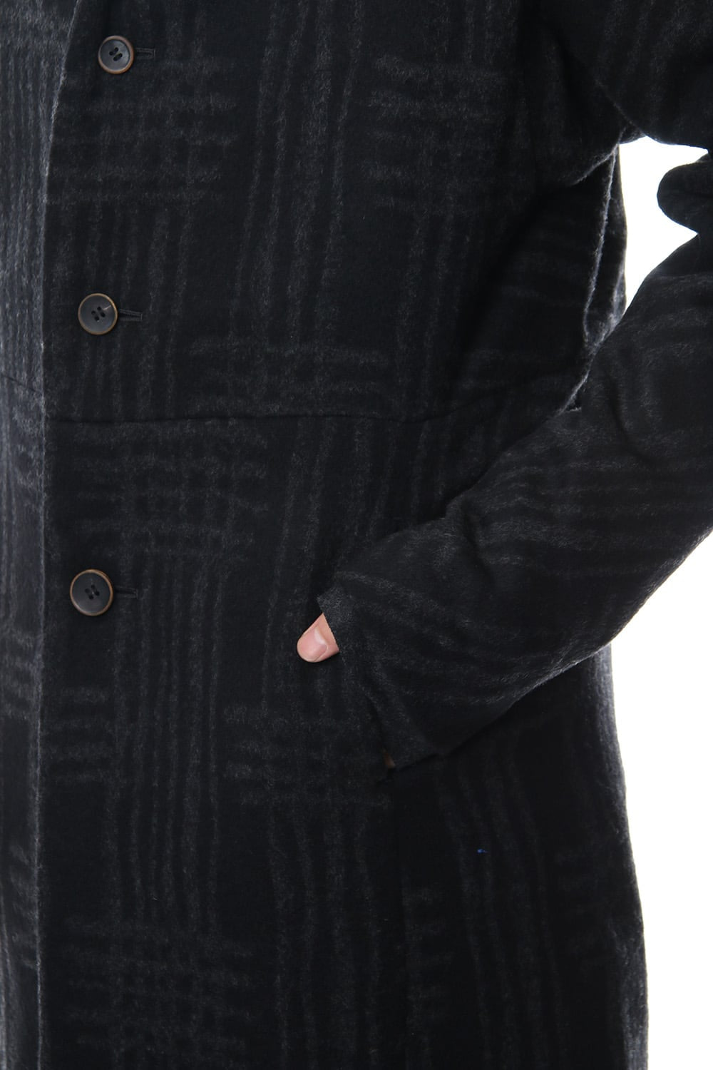 Coat CO28 Grid Pattern Jaquard Wool Beaver Finished