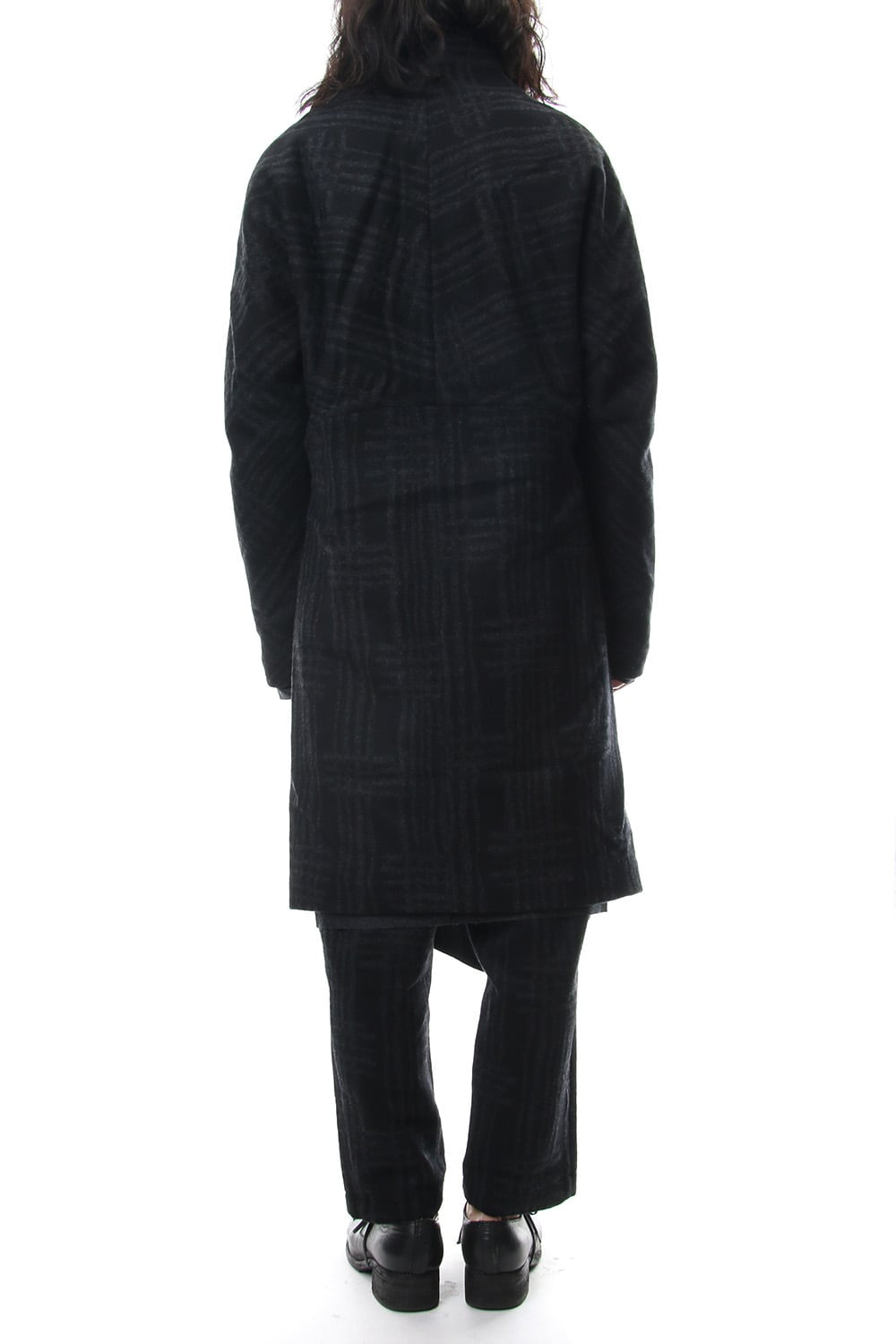 Coat CO28 Grid Pattern Jaquard Wool Beaver Finished