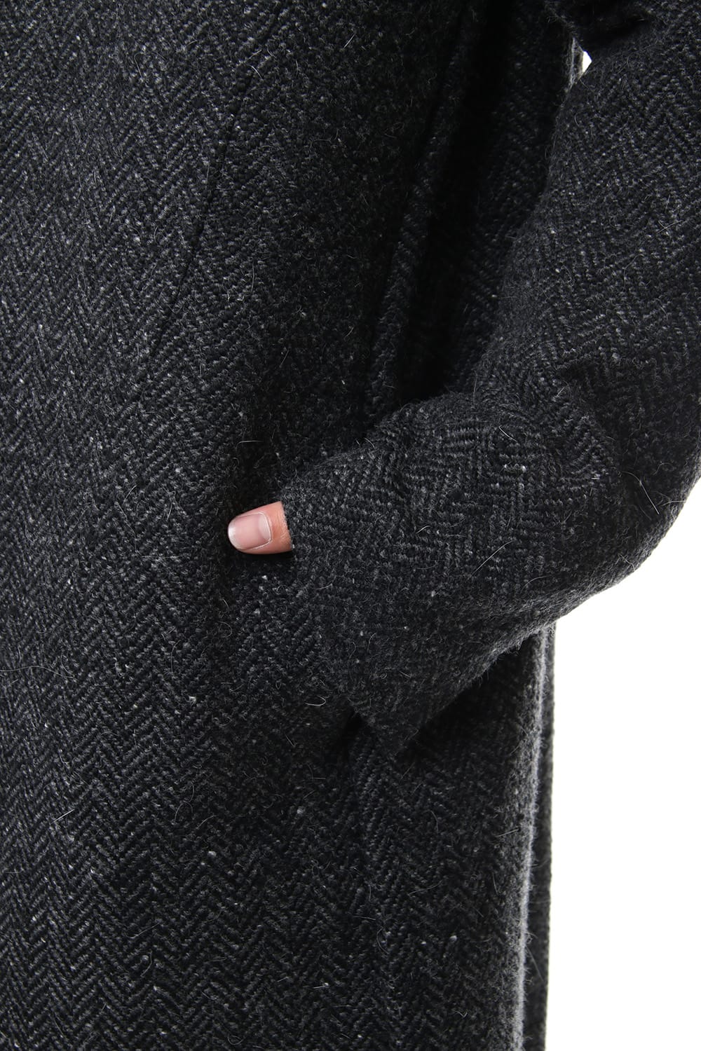 Hight Neck Coat Wool Angora Tweed - CO9-HW16