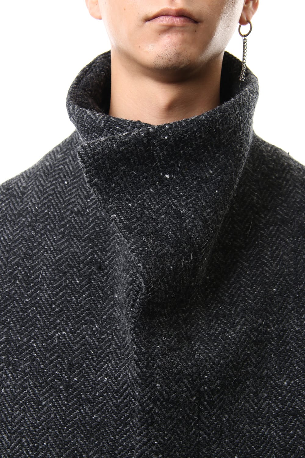 Hight Neck Coat Wool Angora Tweed - CO9-HW16