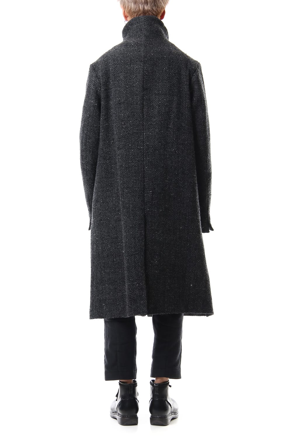 Hight Neck Coat Wool Angora Tweed - CO9-HW16
