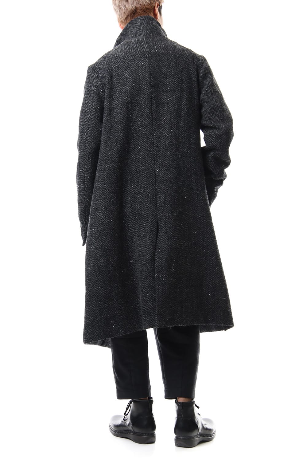 Hight Neck Coat Wool Angora Tweed - CO9-HW16
