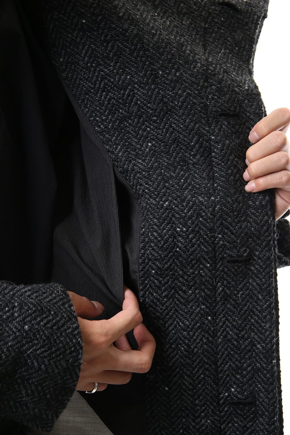 Hight Neck Coat Wool Angora Tweed - CO9-HW16