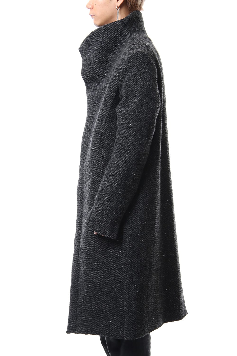 Hight Neck Coat Wool Angora Tweed - CO9-HW16