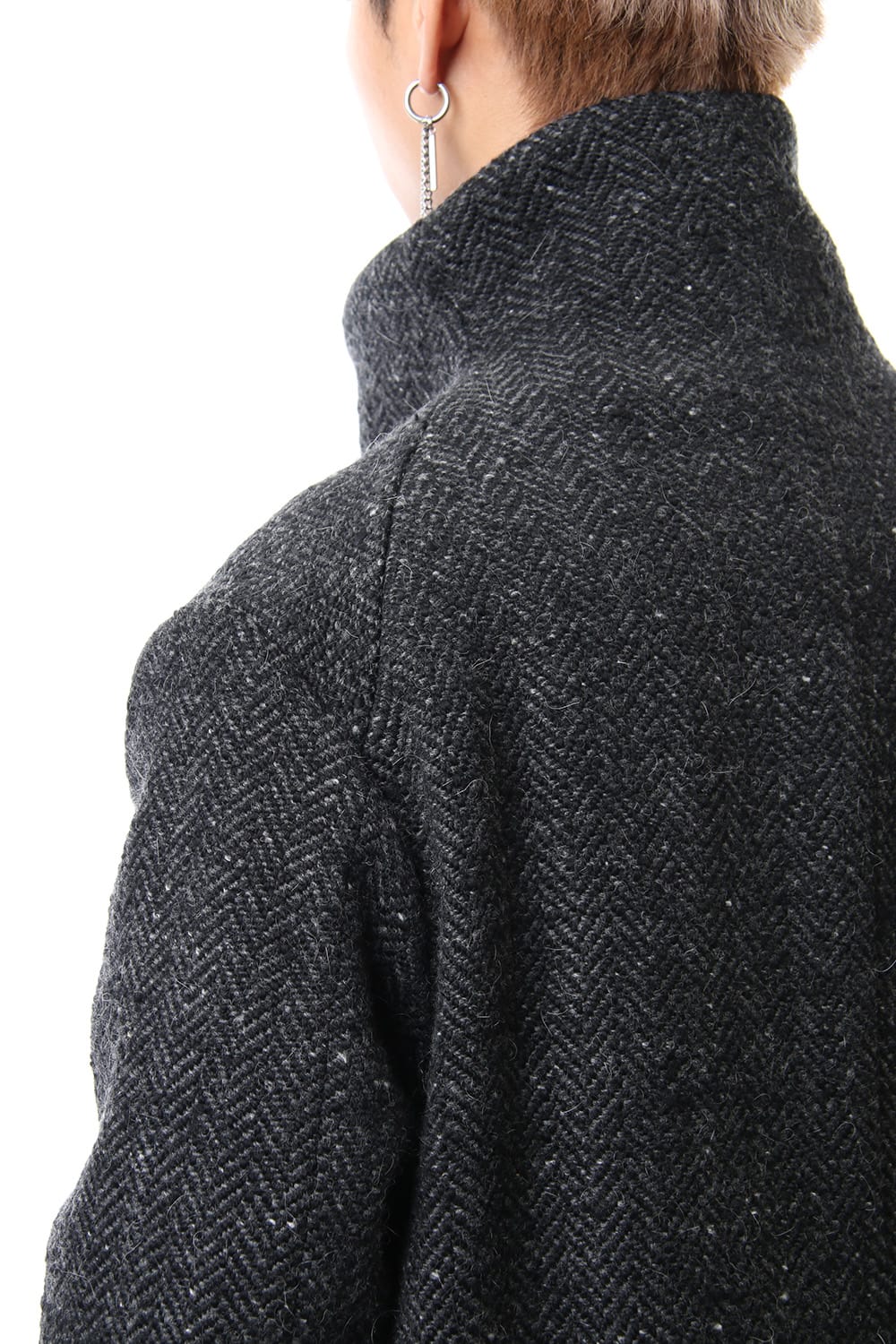 Hight Neck Coat Wool Angora Tweed - CO9-HW16