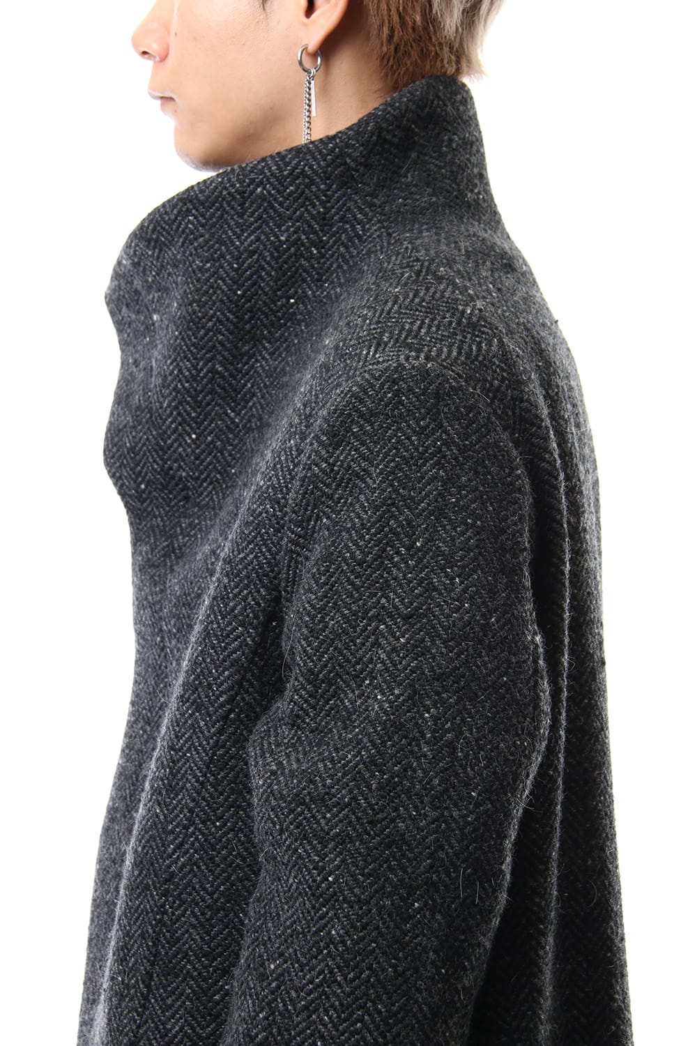 Hight Neck Coat Wool Angora Tweed - CO9-HW16