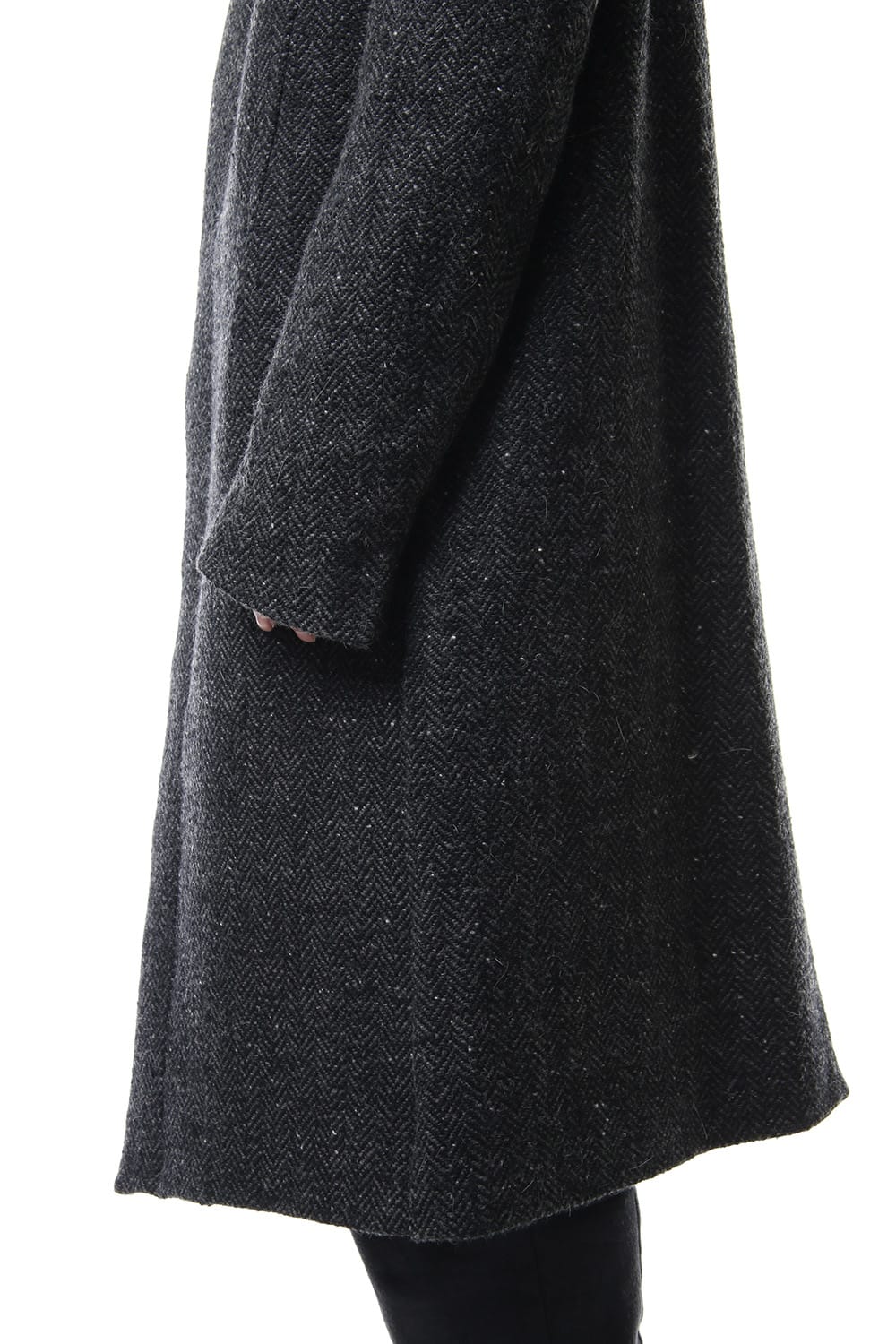 Hight Neck Coat Wool Angora Tweed - CO9-HW16