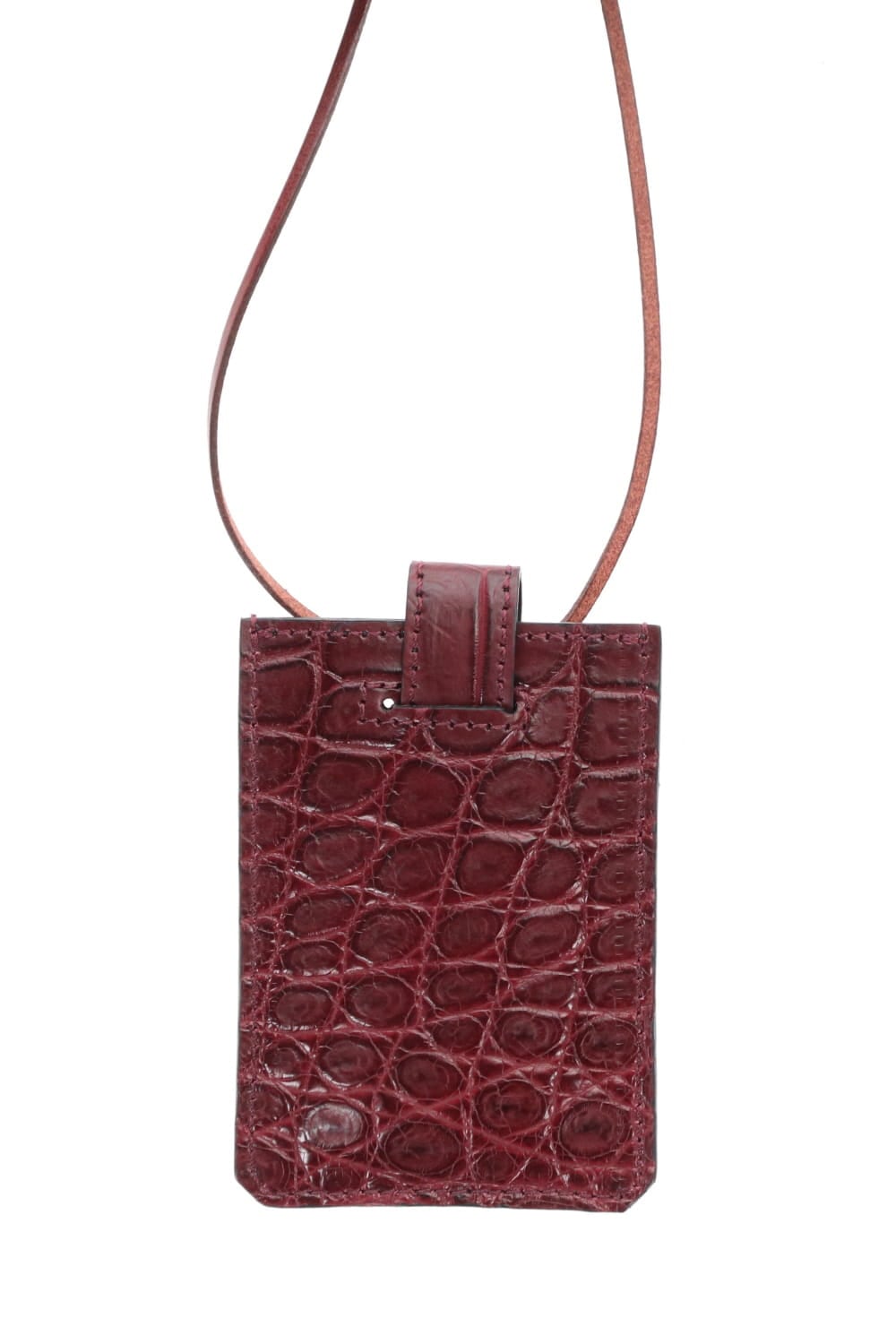 Slide Card Case - Crocodile Bordeaux