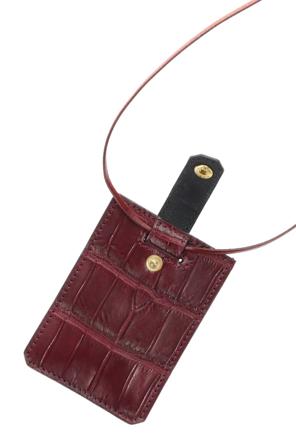 Slide Card Case - Crocodile Bordeaux