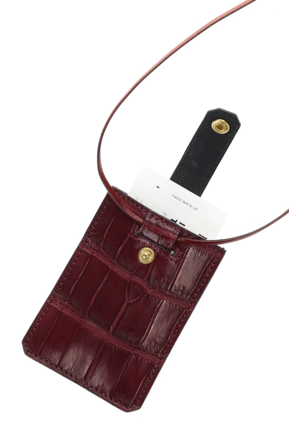 Slide Card Case - Crocodile Bordeaux