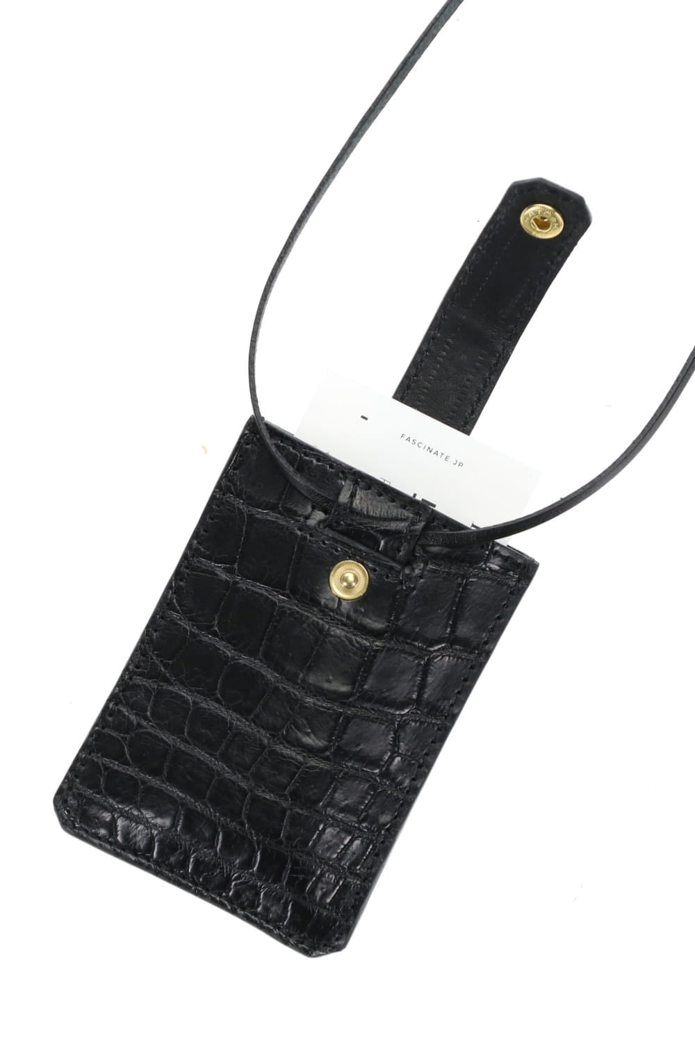 Slide Card Case - Crocodile Black