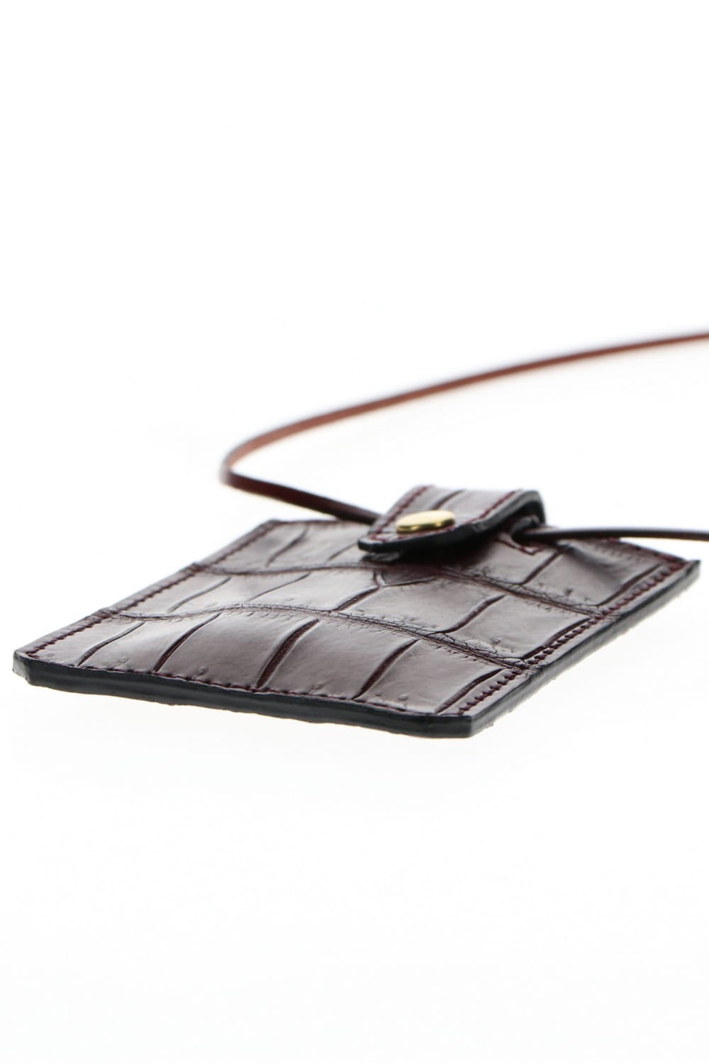 Slide Card Case - Crocodile Bordeaux