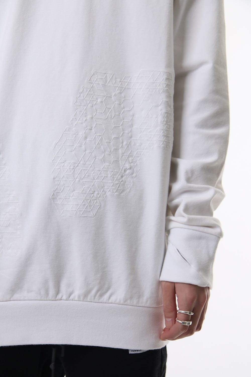 Reflector print & embroidery sweatshirt