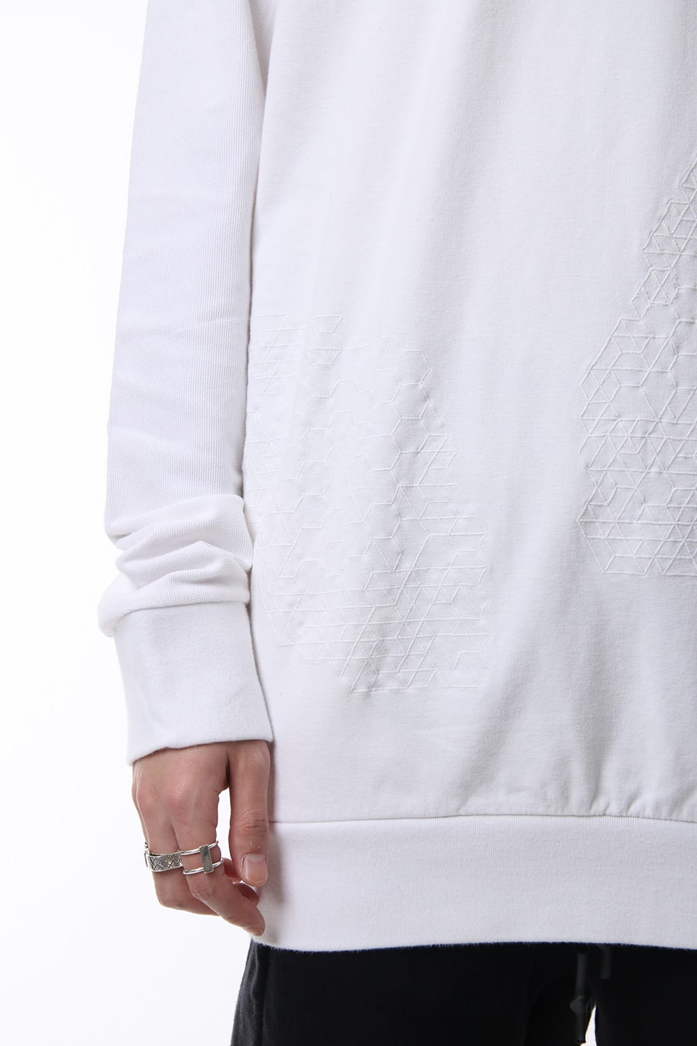 Reflector print & embroidery sweatshirt