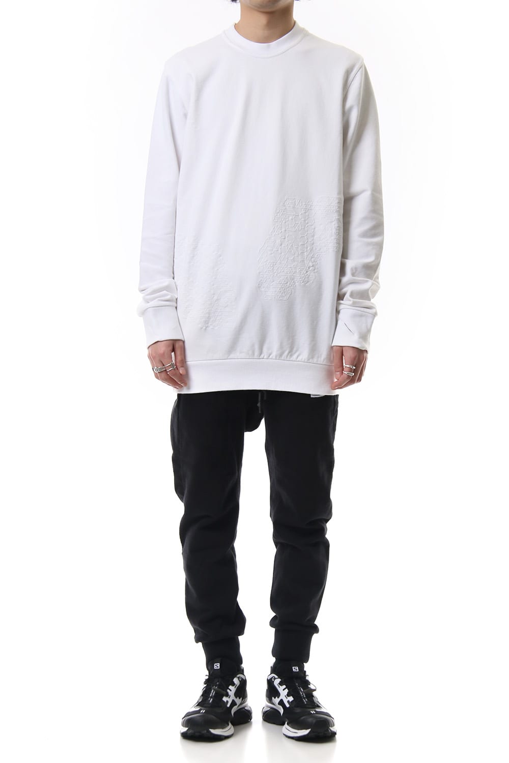 Reflector print & embroidery sweatshirt