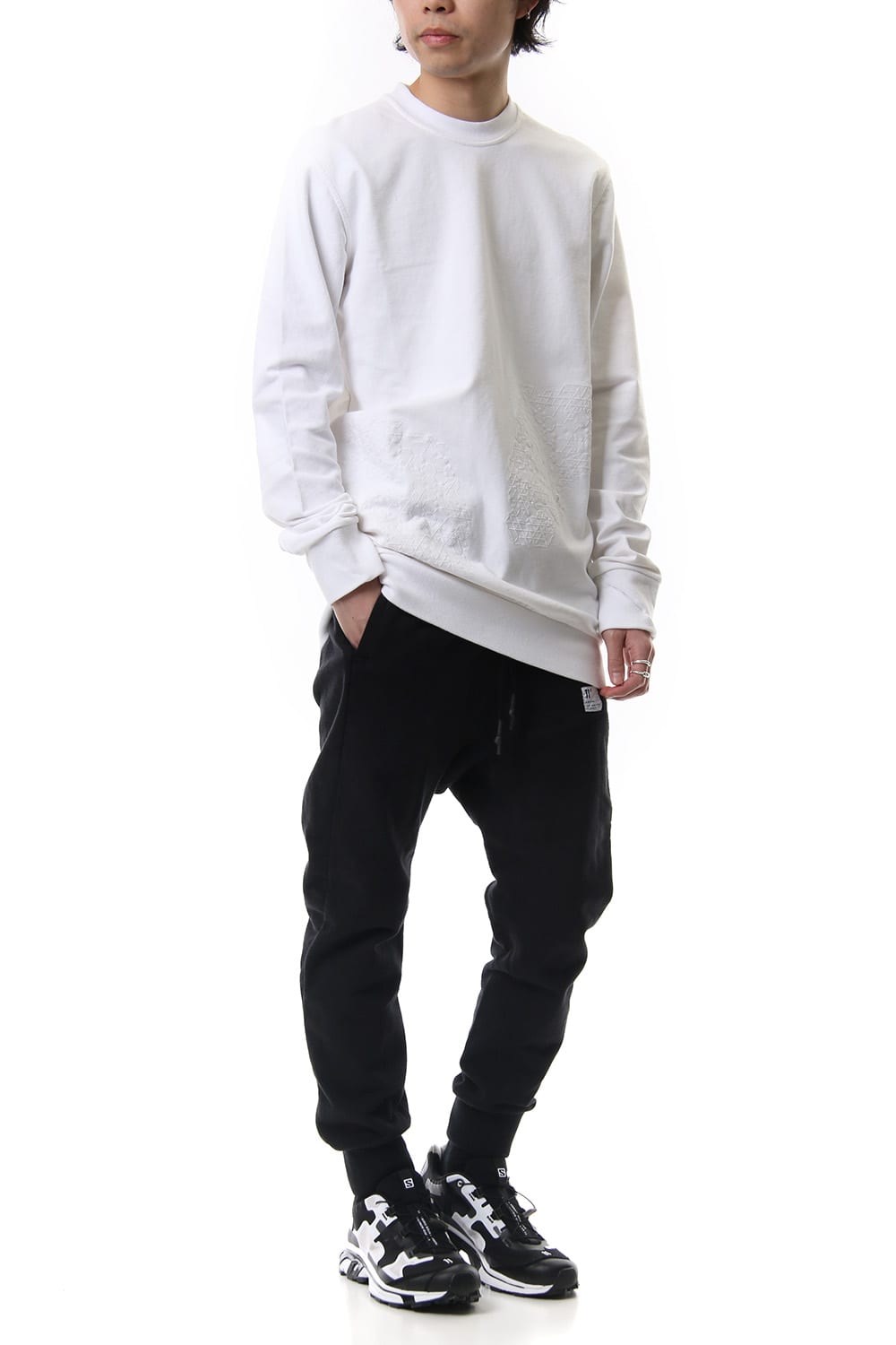 Reflector print & embroidery sweatshirt