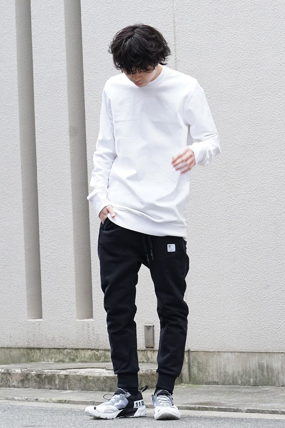 Reflector print & embroidery sweatshirt