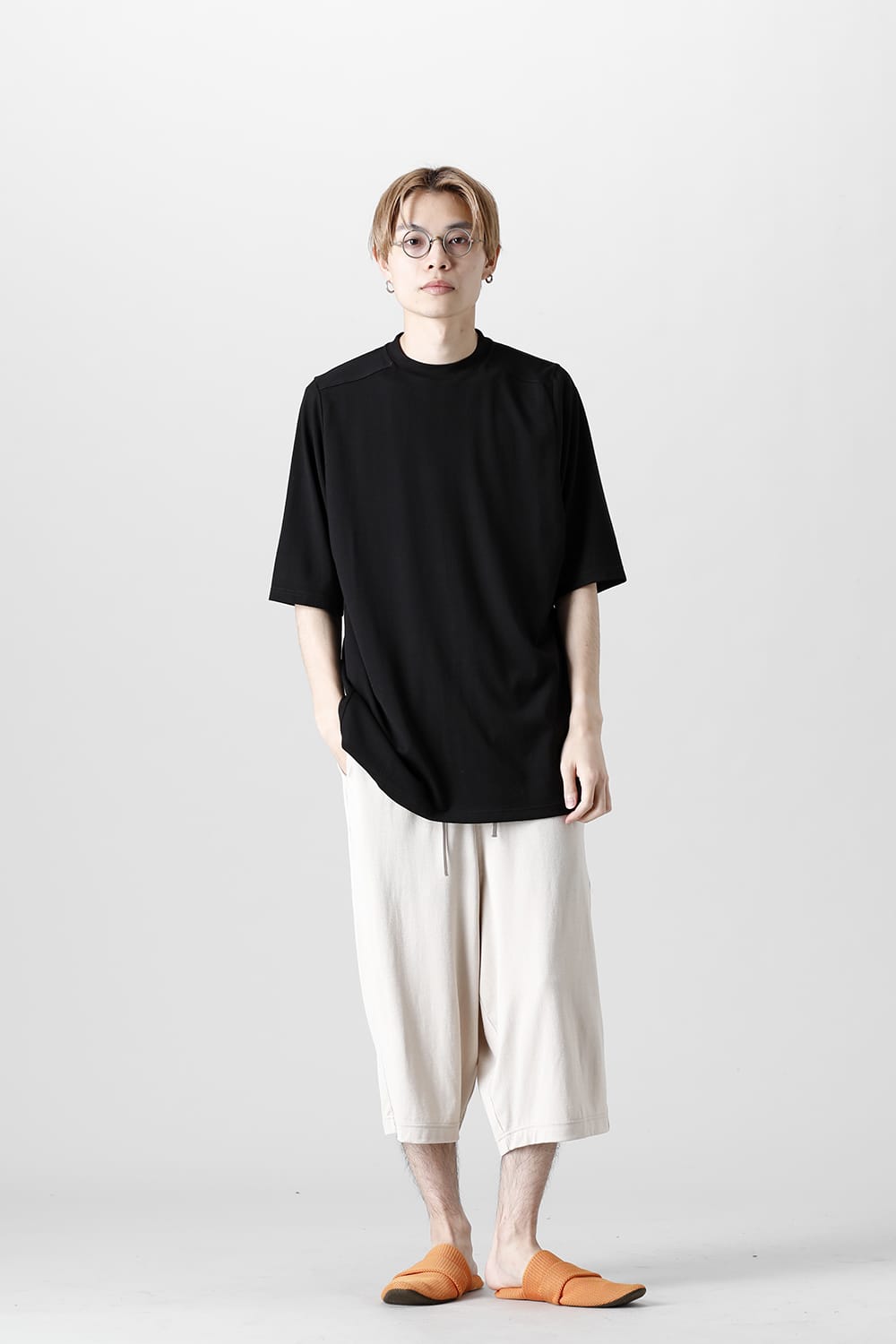 Cropped Pants White Gray