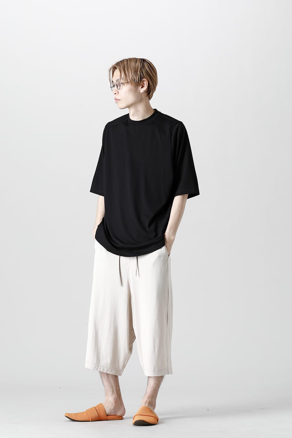 Cropped Pants White Gray