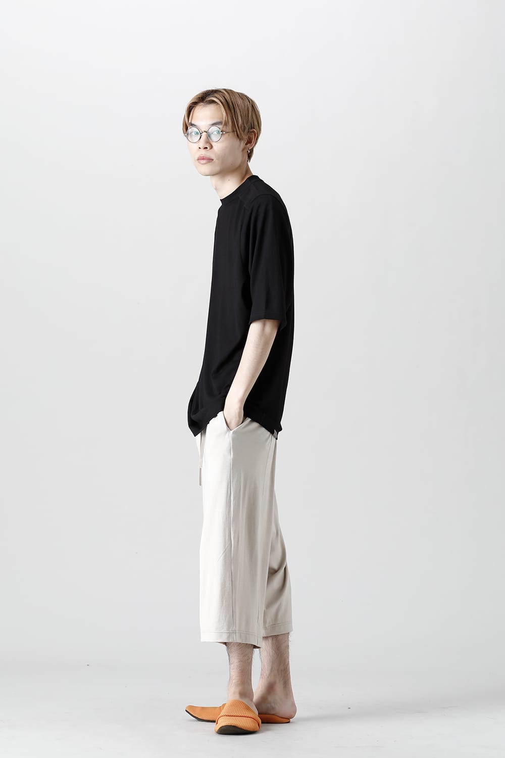 Cropped Pants White Gray