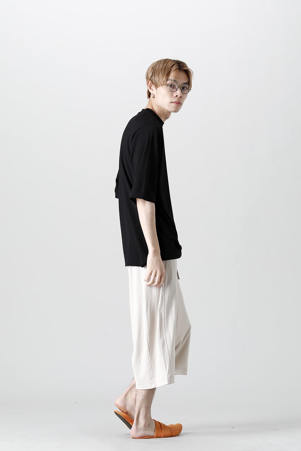 Cropped Pants White Gray