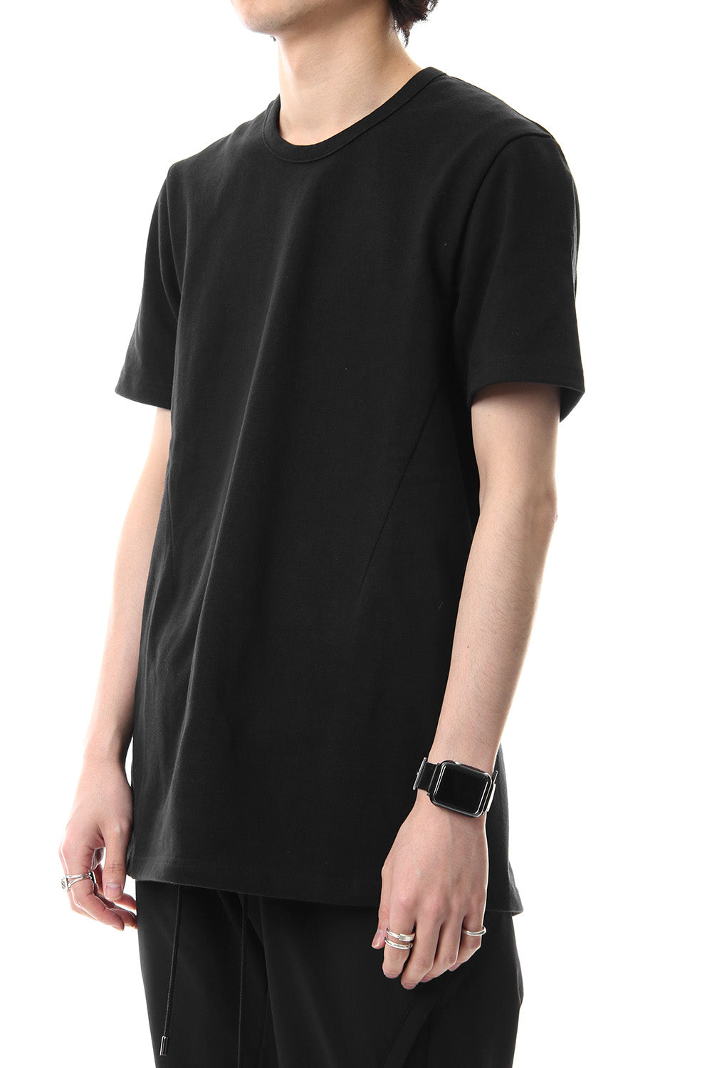 CREW NECK SIDEVENT S/S - Black - CM-1802