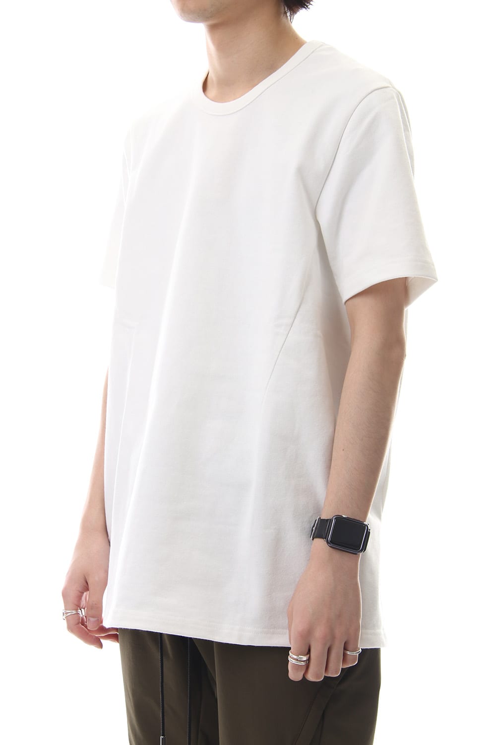 CREW NECK SIDEVENT S/S - White - CM-1802