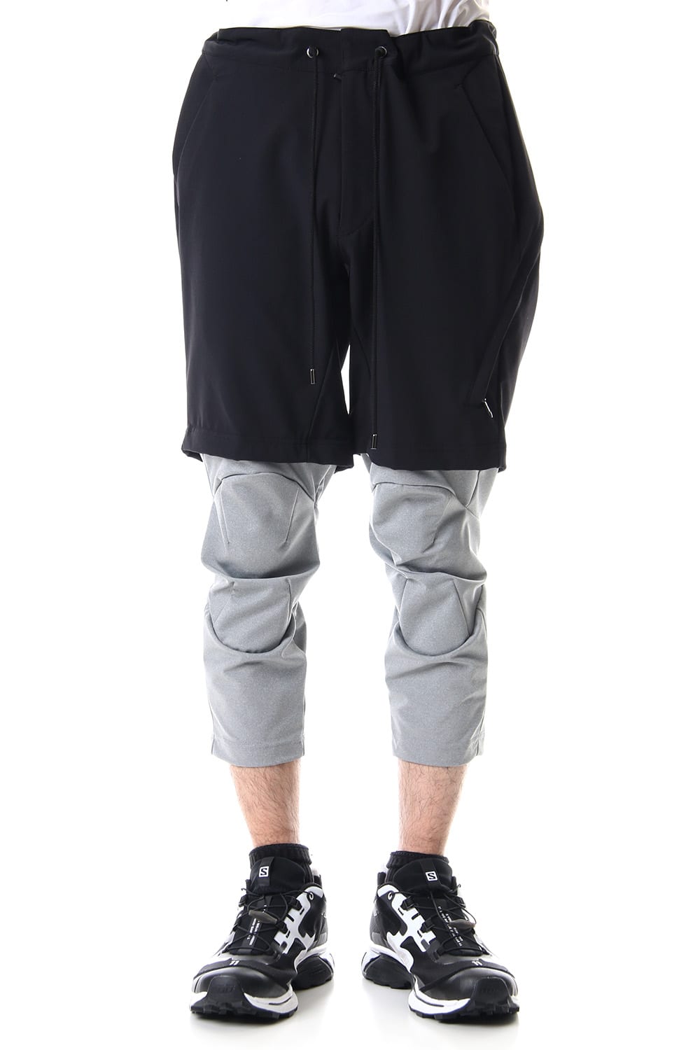 3/4 SURVIVAL LAYERED PANTS Black x Gray - CS-1815