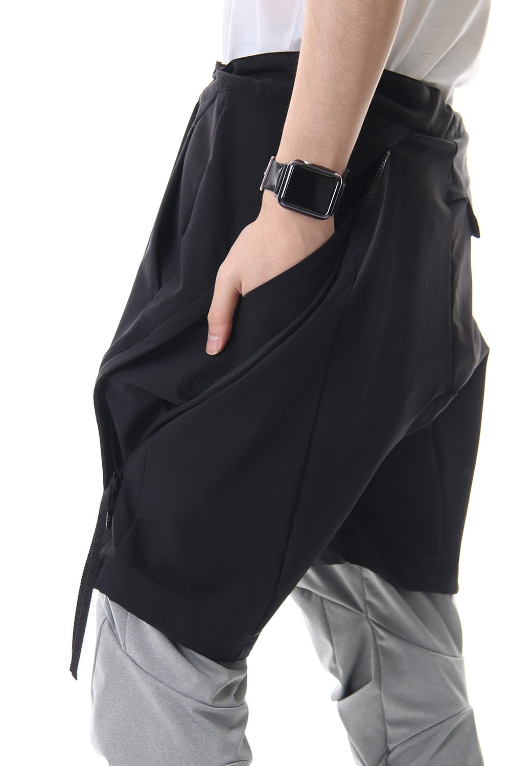 3/4 SURVIVAL LAYERED PANTS Black x Gray - CS-1815