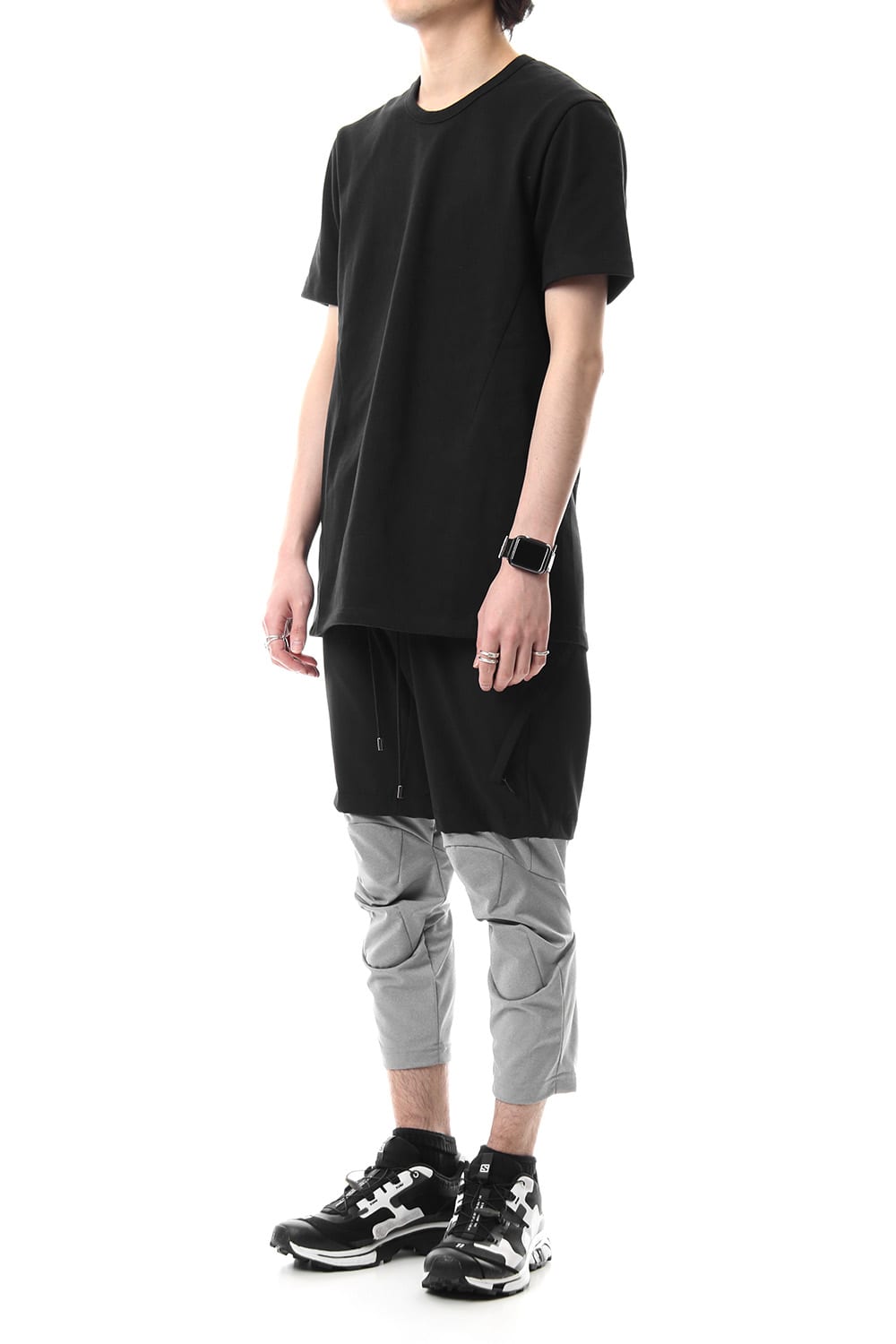 3/4 SURVIVAL LAYERED PANTS Black x Gray - CS-1815