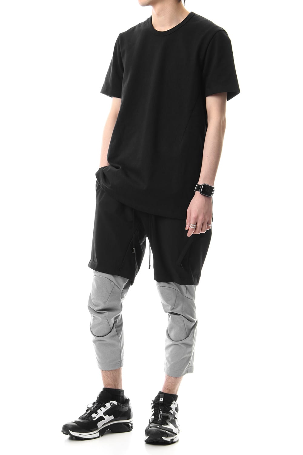 3/4 SURVIVAL LAYERED PANTS Black x Gray - CS-1815