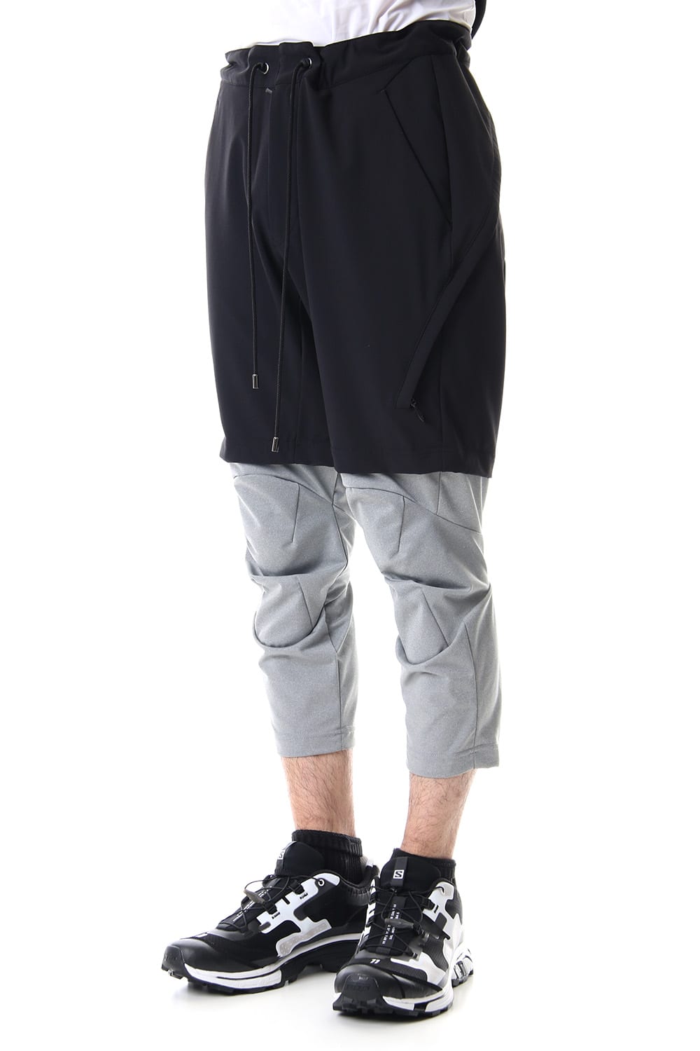 3/4 SURVIVAL LAYERED PANTS Black x Gray - CS-1815