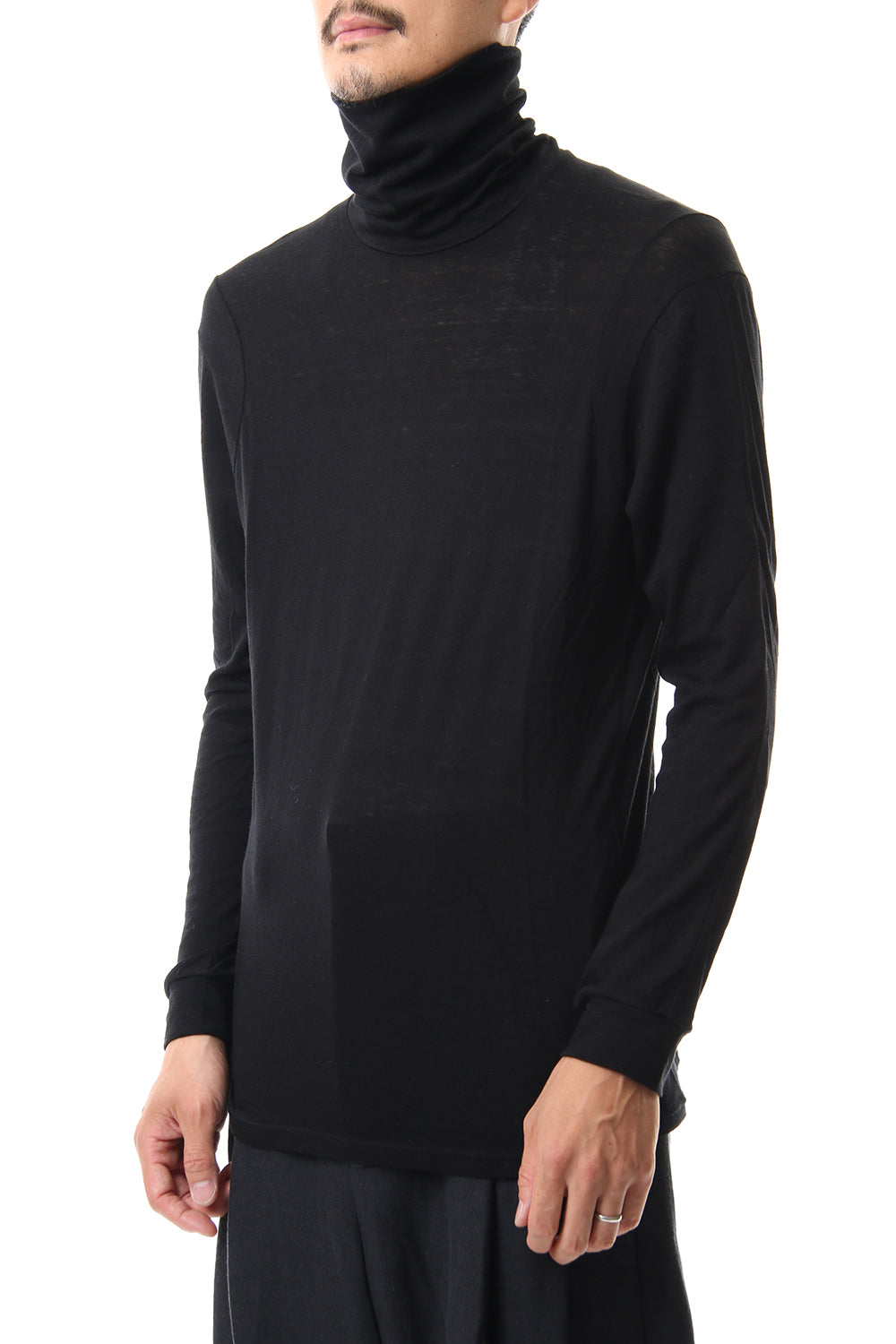 High neck  long sleave  cotton angora  jersey