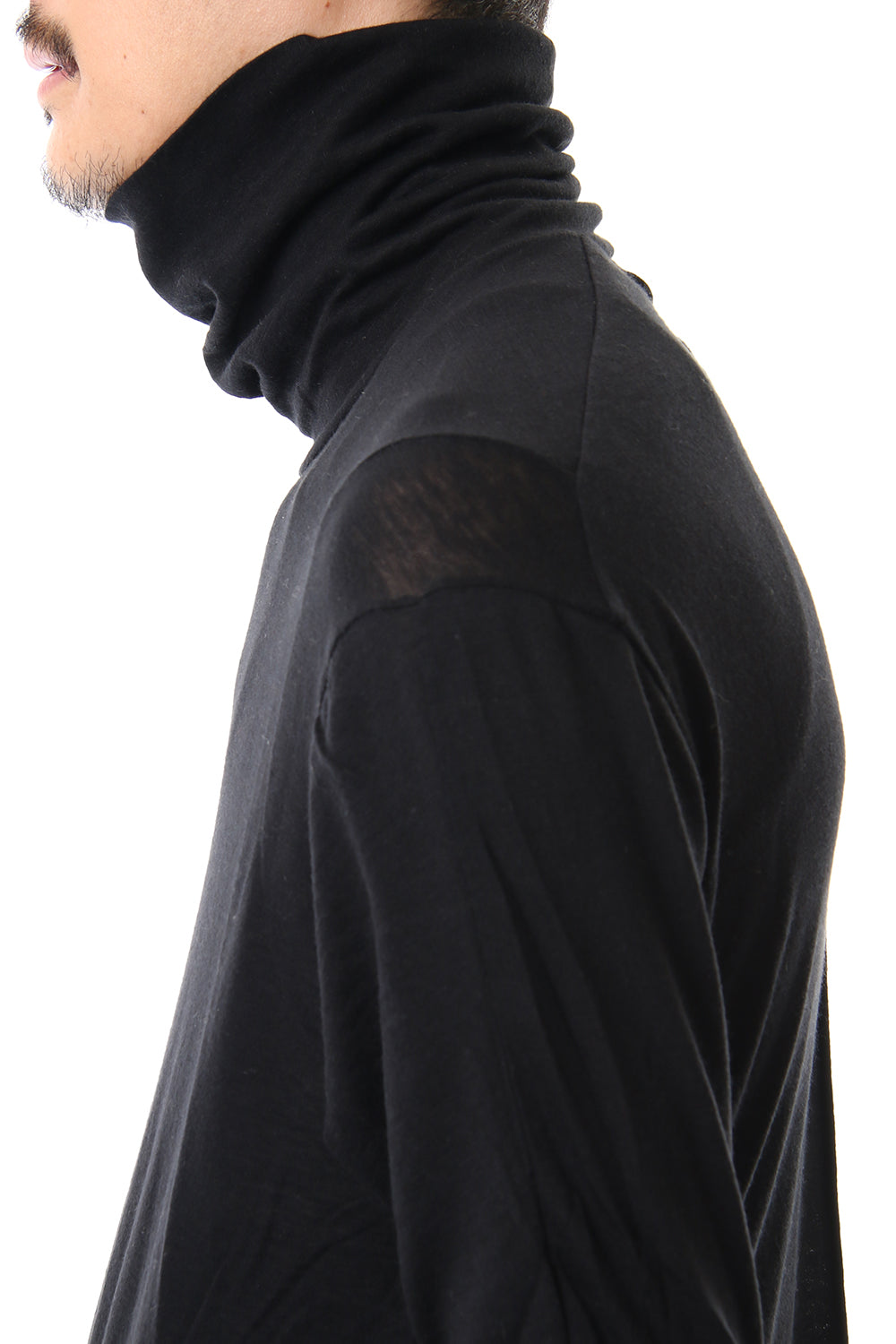 High neck  long sleave  cotton angora  jersey