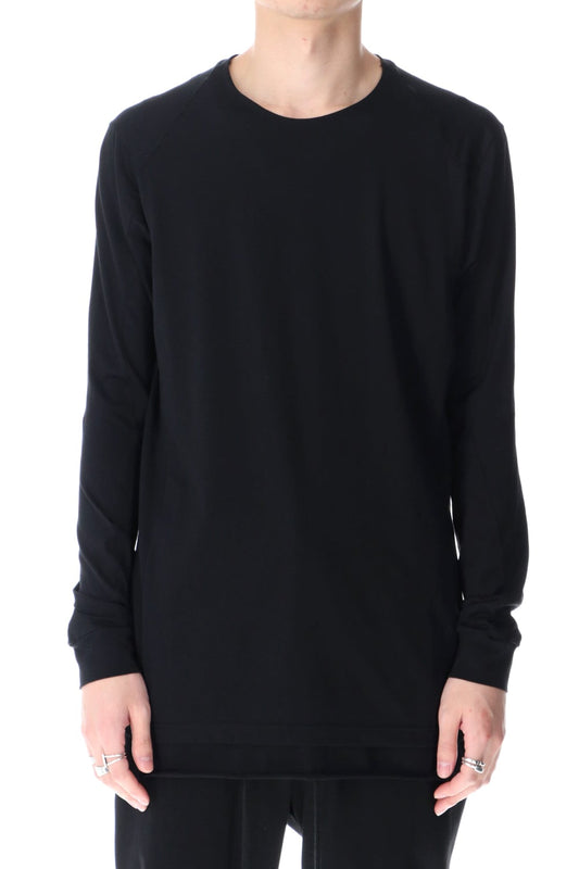 ロングスリーブ エジプシャン コットン ジャージー (SUVIN) ブラック