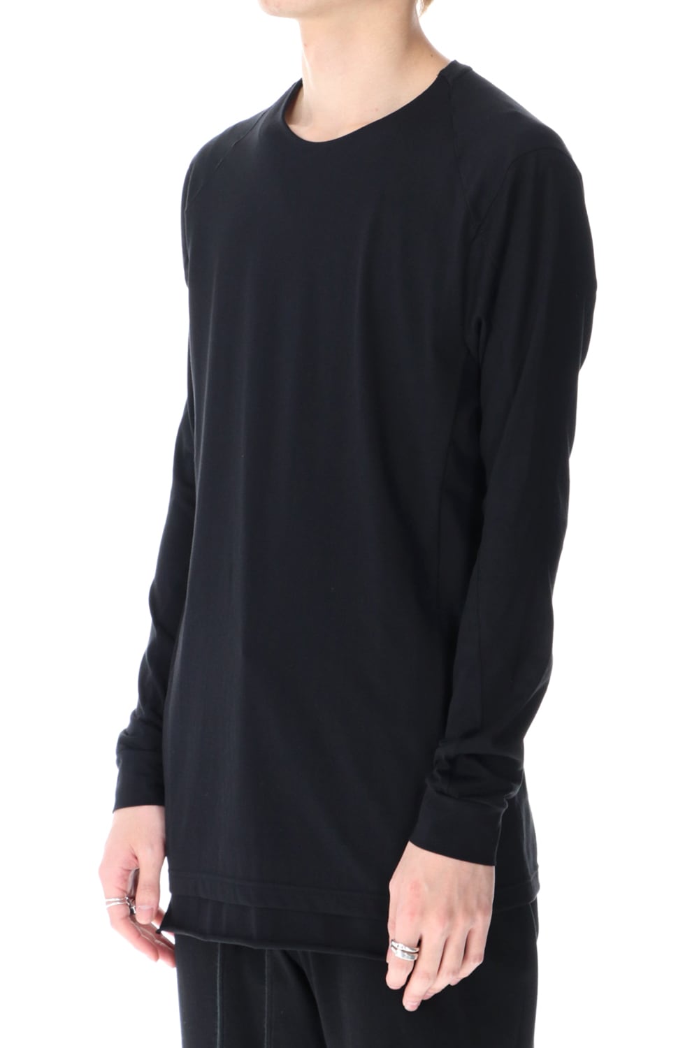 ロングスリーブ エジプシャン コットン ジャージー (SUVIN) ブラック