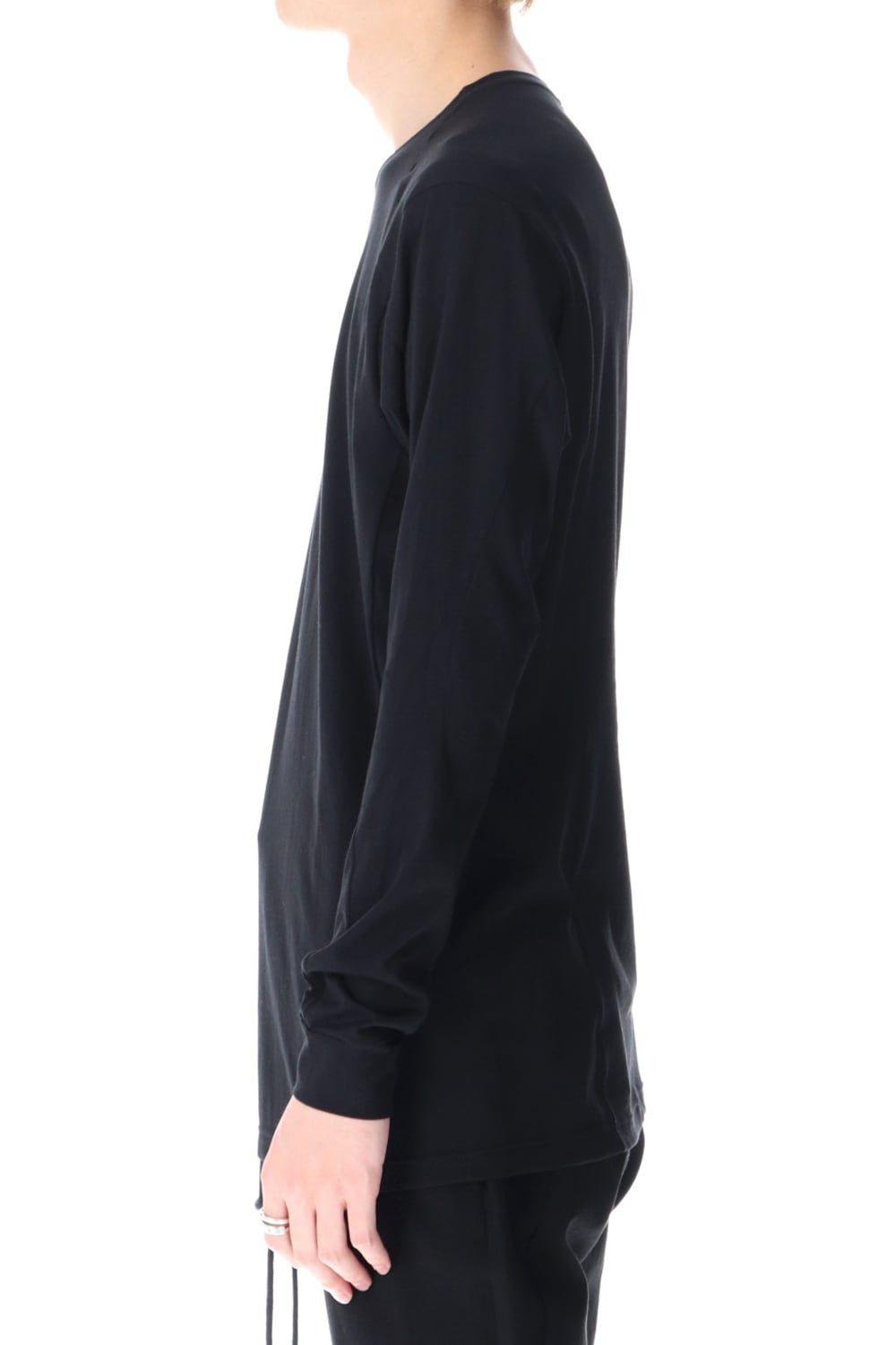 ロングスリーブ エジプシャン コットン ジャージー (SUVIN) ブラック