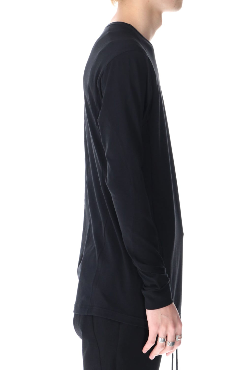 ロングスリーブ エジプシャン コットン ジャージー (SUVIN) ブラック