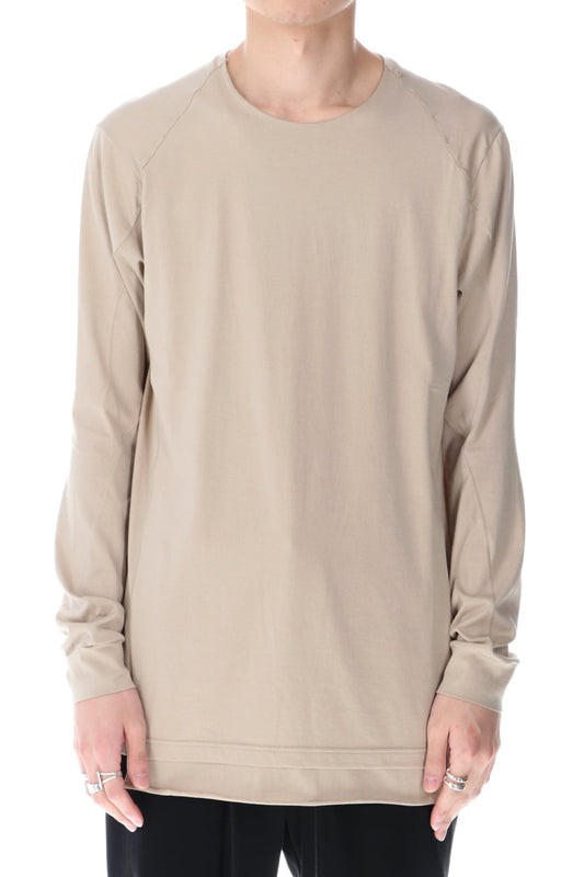 ロングスリーブ エジプシャン コットン ジャージー (SUVIN) ライトベージュ