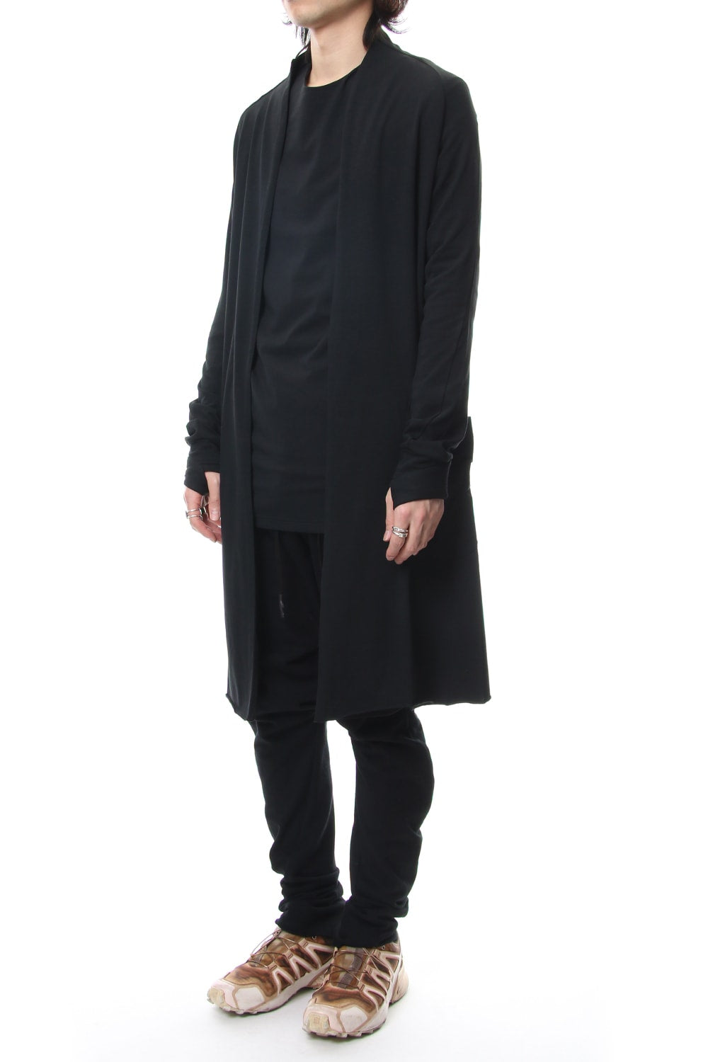 Long cardigan cotton canapa jersey