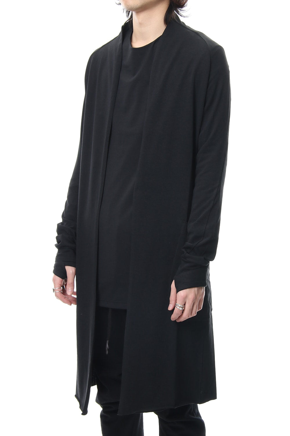 Long cardigan cotton canapa jersey