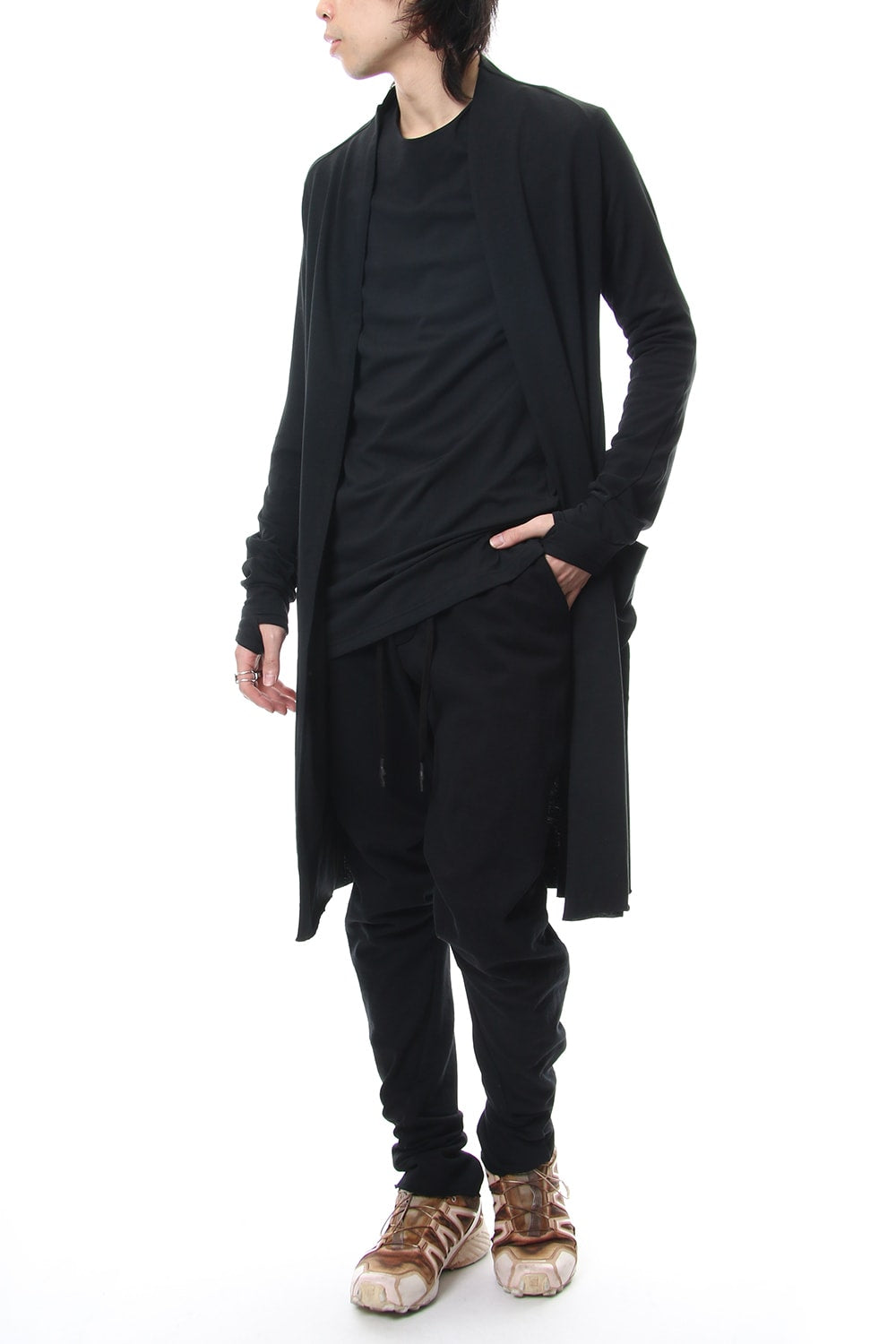 Long cardigan cotton canapa jersey