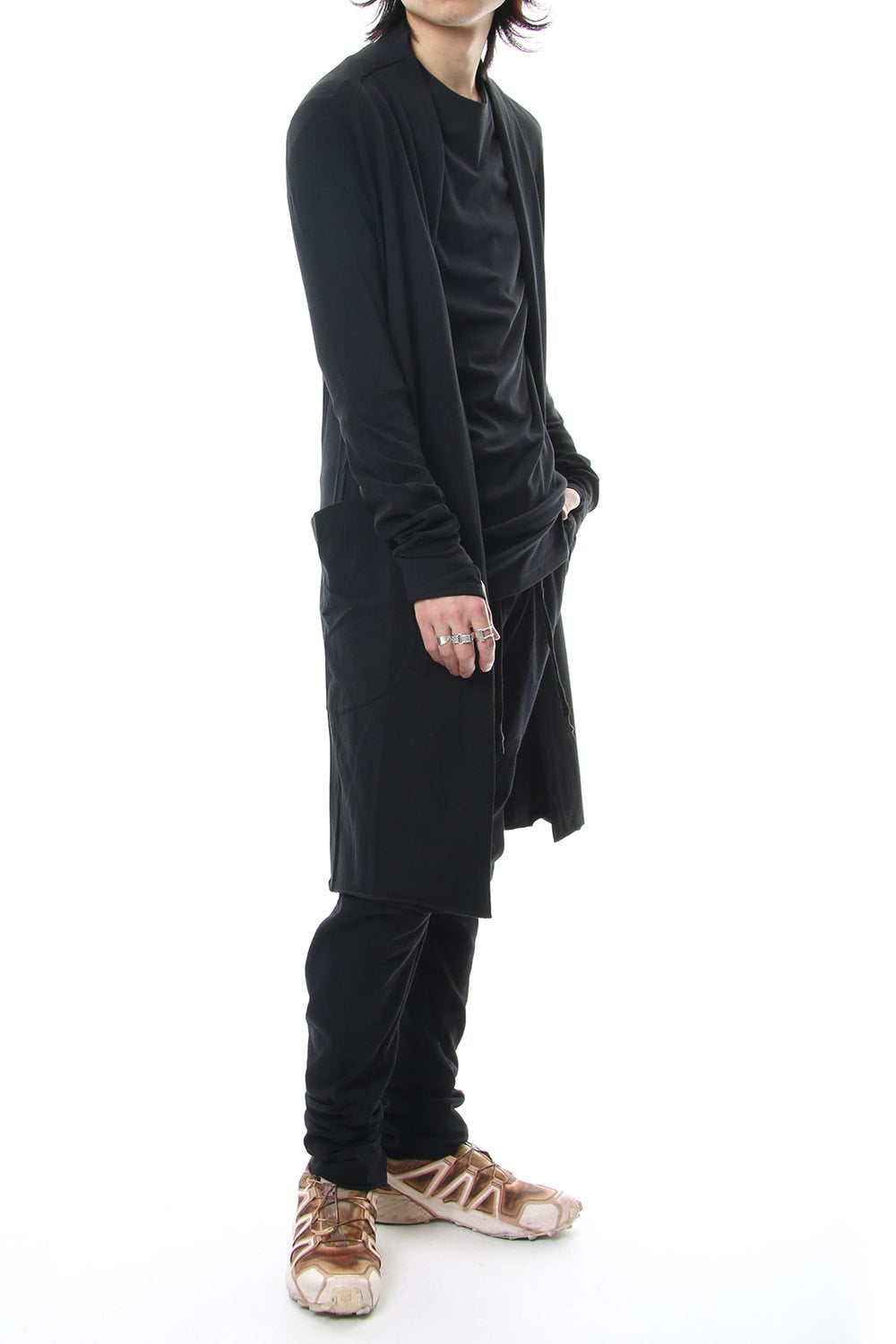 Long cardigan cotton canapa jersey