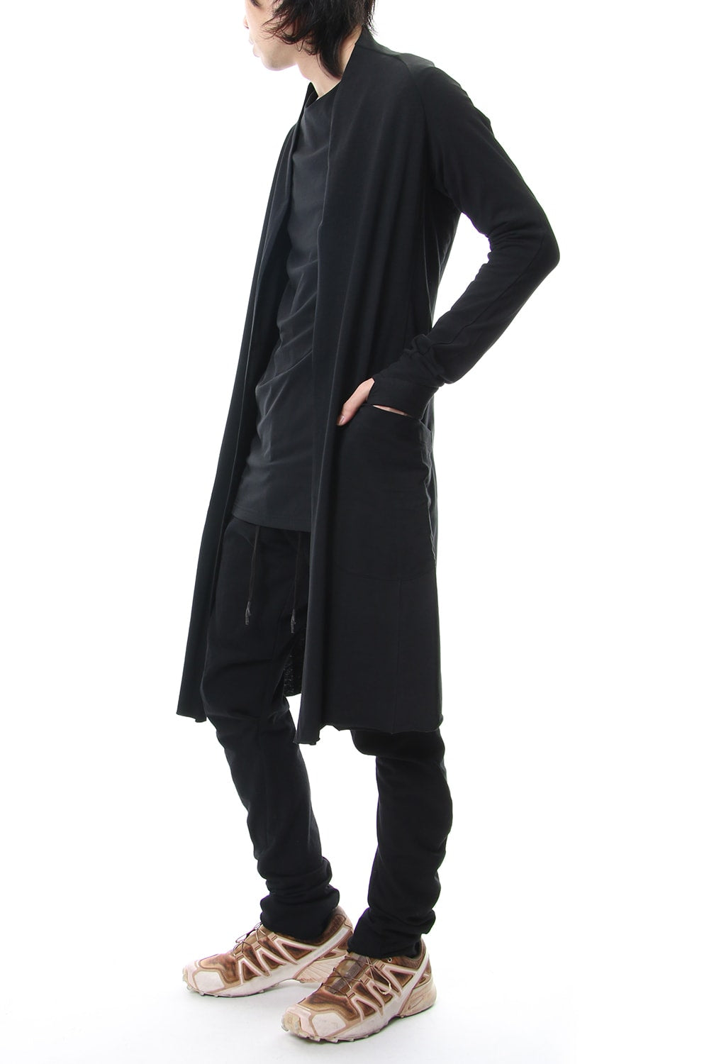 Long cardigan cotton canapa jersey